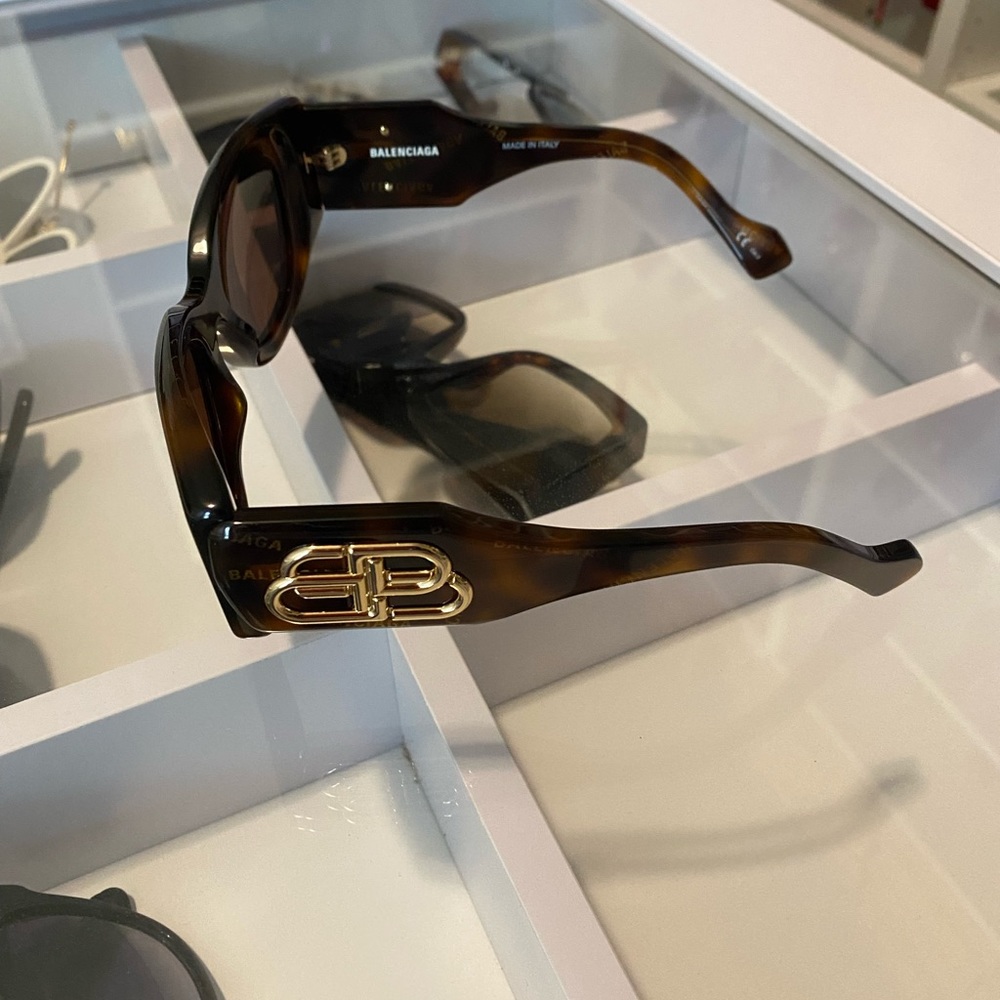 Balenciaga All Over Oversized Logo Sunglasses